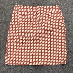 Ann Taylor Factory Red and White Pencil Skirt